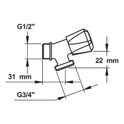 Robinet équerre pour machine à laver