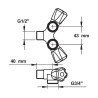 Robinet machine a laver double equerre