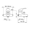 Mitigeur bain et douche, entraxe de 100 à 120mm