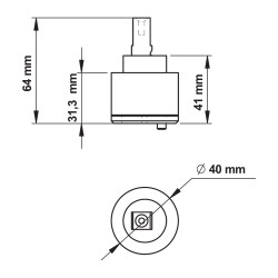 Cartouche céramique mitigeur monocommande douche-évier (70752 et 70753).