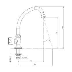 Robinet monofluide sur plage pilier G1/2", tête céramique