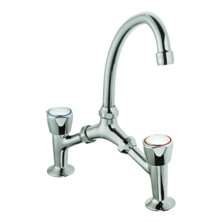Mélangeur lavabo 2 trous, tête à clapet, bec 200mm