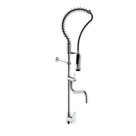 Colonne - mitigeur sur plage avec douchette et bec lg 250 mm