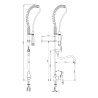 Colonne - mitigeur sur plage avec douchette et bec lg 250 mm