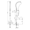 Colonne mélangeur sur plage avec douchette et bec lg 250 mm