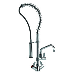 PRESTO CHEF® Mini colonne - mélangeur sur plage avec douchette et bec 250 mm