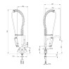 PRESTO CHEF® Mini colonne - mélangeur sur plage avec douchette et bec 250 mm