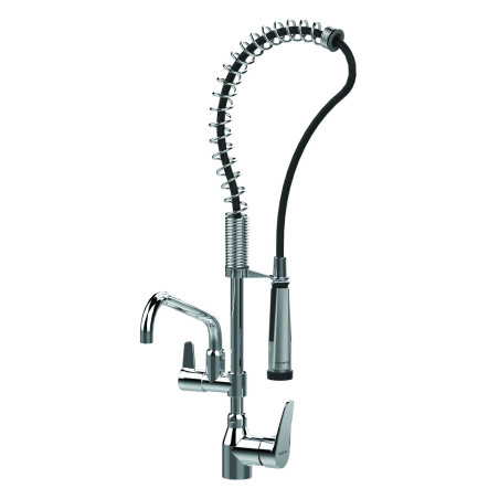 Mini colonne - mitigeur sur plage avec douchette et bec lg 250 mm
