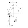 HOPTIM' - Mitigeur lavabo EP h100 mm s108 mm - manette pleine - avec vidage