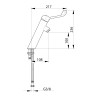 HOPTIM' - Mitigeur lavabo EP h100 mm s108 mm - commande au coude - sans vidage