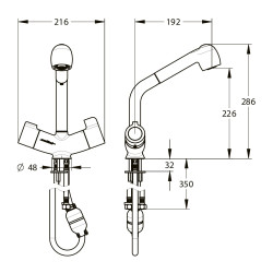 MASTERMIX mitigeur thermostatique paillasse bébé - Douchette - Bec orientable (réf. 74051)