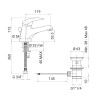 Mitigeur de lavabo à bec fixe h 53,5 mm - manette pleine - avec vidage