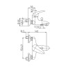 Mitigeur de bain-douche ea 150 mm avec manette pleine