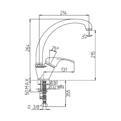 Mitigeur d'évier bec haut orientable - manette pleine