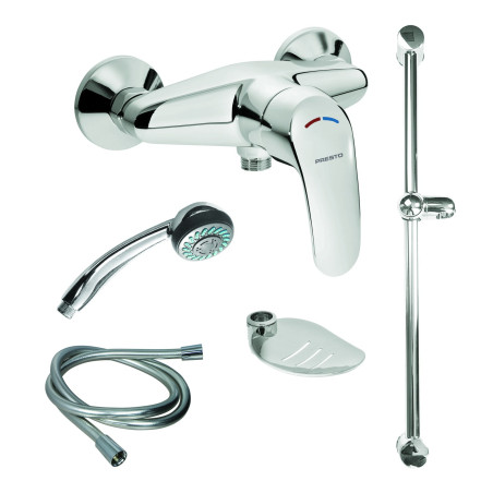 Kit de douche avec douchette, flexible Lg 1500 mm, barre et porte-savon (réf. 75073)