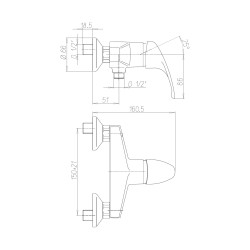 Kit de douche avec douchette, flexible Lg 1500 mm, barre et porte-savon (réf. 75073)
