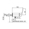 Mitigeur douche monotrou sortie basse, manette haut, flexible 350mm