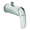 Mitigeur douche monotrou sortie haute, manette bas, flexible 350mm