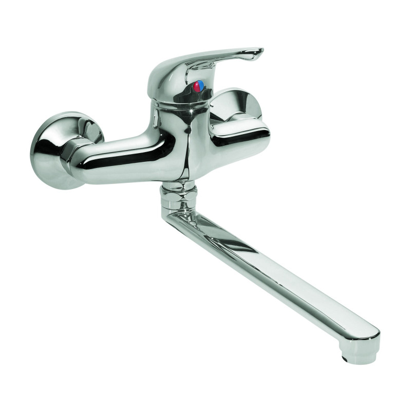 Mitigeur d'évier ea 150 mm avec manette pleine courte et bec orientable