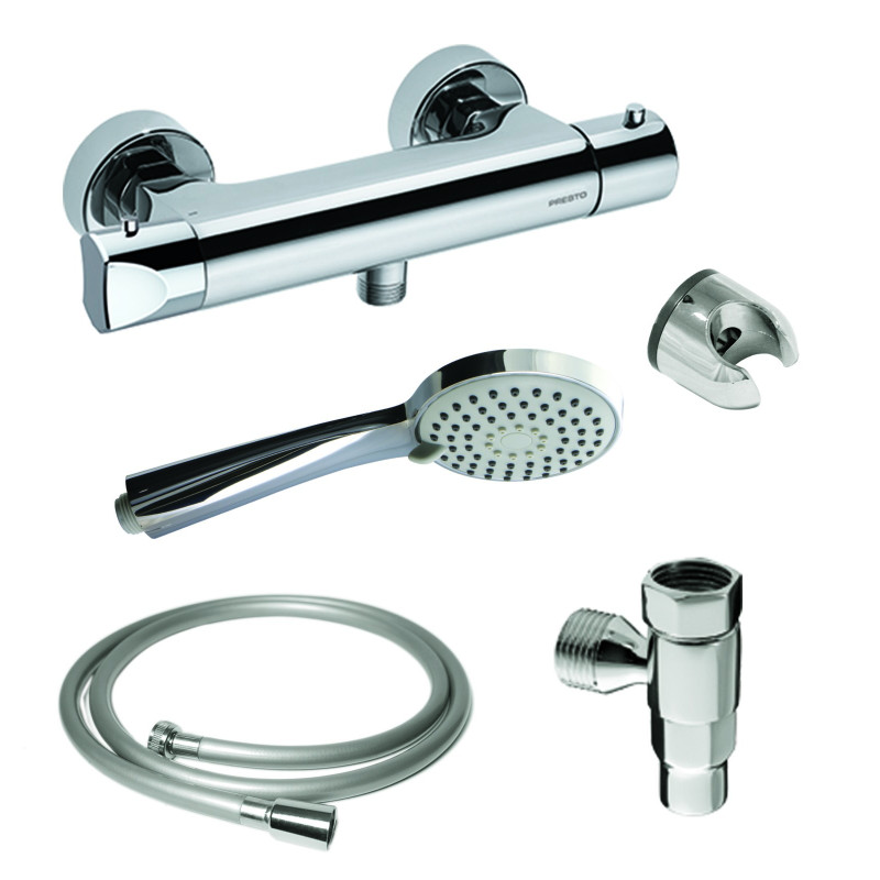 Kit de douche avec mitigeur thermostatique et Accessoire (réf. 75107)