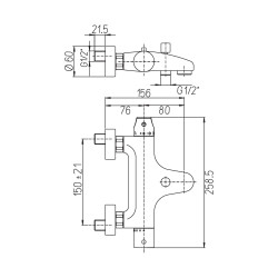 Mitigeur thermostatique de bain douche ea150 choc thermique