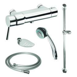MASTERMIX Kit douche ref 75112 : douchette, barre, porte-sav, flexible 850 mm