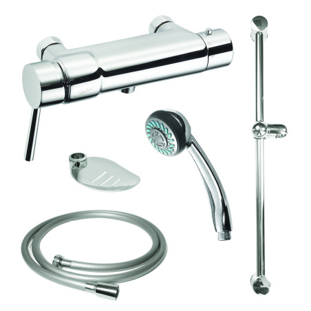 MASTERMIX Kit douche ref 75112 : douchette, barre, porte-sav, flexible 850 mm