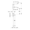 MODUL'MIX mitigeur hospitalier céramiqueØ40 h200 s150 bec fixe ou orientable