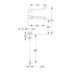 MODUL'MIX mitigeur hospitalier céramiqueØ40 h200 s200 bec fixe ou orientable (réf. 75135)