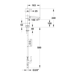 MODUL'MIX mitigeur électronique secteur h100 s150 bec fixe ou orientable