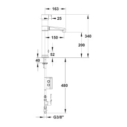 MODUL'MIX mitigeur électronique secteur h200 s150 bec fixe ou orientable (réf. 75151)
