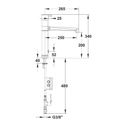 MODUL'MIX mitigeur électronique secteur h200 s250 bec fixe ou orientable (réf. 75156)
