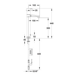 MODUL'MIX mitigeur électronique secteur h300 s150 bec fixe ou orientable (réf. 75159)