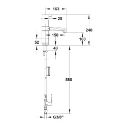 MODUL'MIX mitigeur électronique pile h100 s150 bec fixe ou orientable