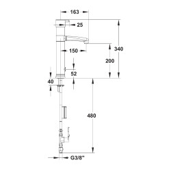 MODUL'MIX mitigeur électronique pile h200 s150 bec fixe ou orientable