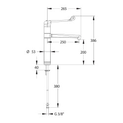 MODUL'MIX mitigeur hospitalier cartouche EP h200 s250 bec fixe ou orientable