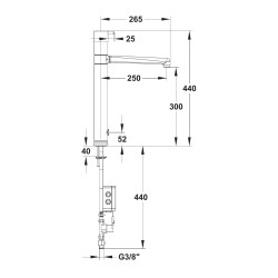 MODUL'MIX mitigeur électronique secteur h300 s250 bec fixe ou orientable (réf. 75182)