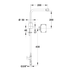 Rejet électronique secteur à bec orientable s200 mm h200 mm
