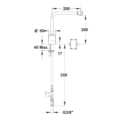 Rejet électronique à pile à bec fixe démontable s200 mm h200 mm