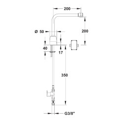 Rejet électronique à pile à bec orientable s200 mm h200 mm
