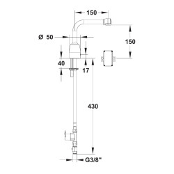 Rejet électronique à pile à bec fixe s150 mm h150 mm