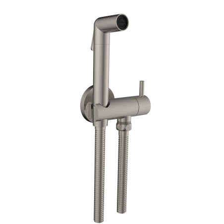 Minikit douchette ronde à gâchette gris acier