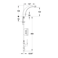 Rejet électronique secteur à bec fixe s147 mm h122 mm - avec mitigeage