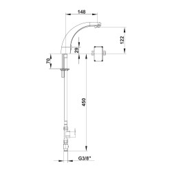 Rejet électronique à pile à bec fixe s146 mm h124 mm