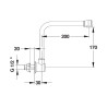 Rejet mural à bec par-dessus orientable, démontable s 200 mm h170 mm