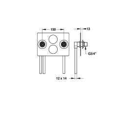 Kit de fixation ea150 raccords à braser tubes cuivre rebouclage ECS G3/4"