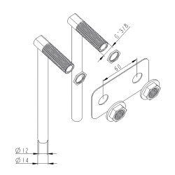 Kit de fixation ea60 raccords à braser tubes cuivre sans rebouclage G3/8"