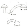Douchette 1 jet MG1/2" Ø70 anti-calcaire