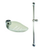 Barre de douche 600 mm, coulisseau, porte savon