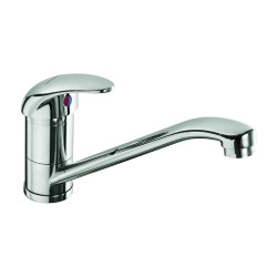Mitigeur d'évier bec orientable lisse - h140 manette pleine NF